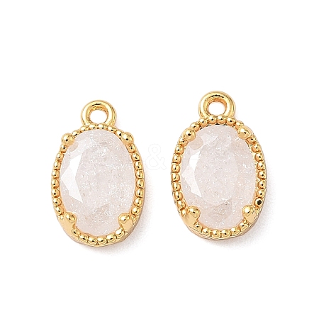 Brass Crushed Ice Cut Cubic Zirconia Pendants KK-D024-24A-G-1