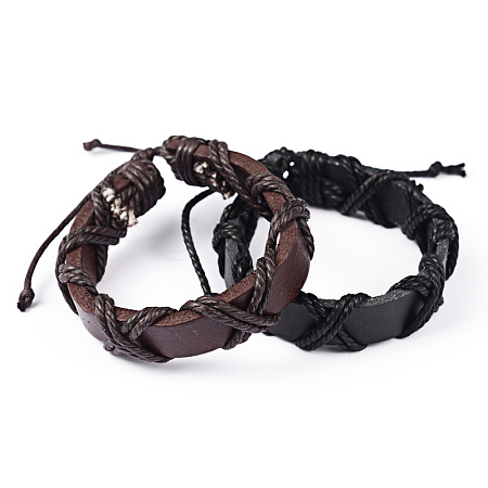 Adjustable Leather Cord Bracelets BJEW-L578-01-1