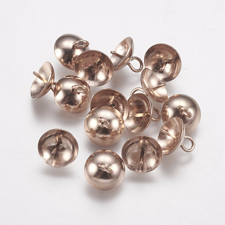 Ion Plating(IP) 304 Stainless Steel Cup Pearl Peg Bails Pin Pendants X-STAS-F094-03C-RG-1