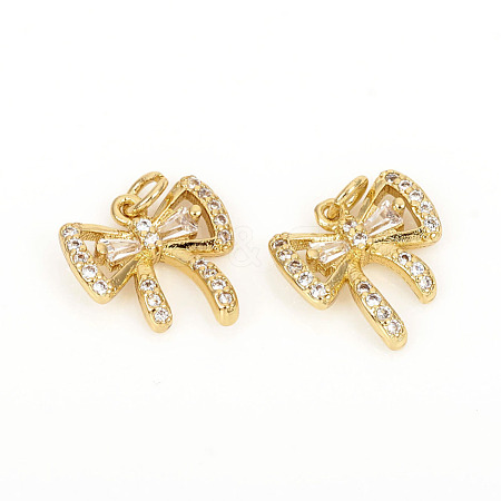 Brass Micro Pave Cubic Zirconia Charms ZIRC-L096-07G-1