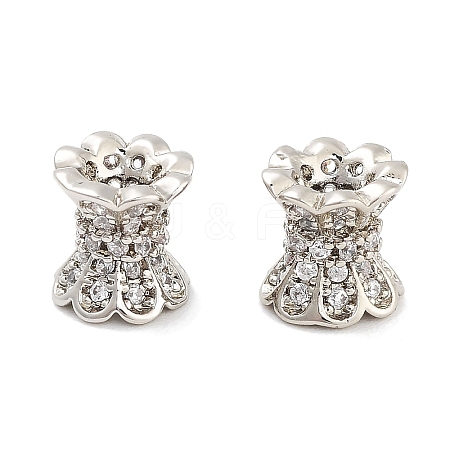 Brass Micro Pave Clear Cubic Zirconia Beads KK-P271-39A-02-1