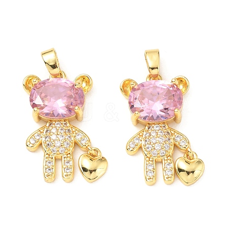 Brass Micro Pave Cubic Zirconia Pendants KK-G533-14G-02-1