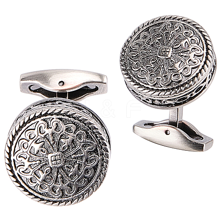1 Pair Tibetan Style Brass Cufflinks for Men FIND-BBC0002-18-1