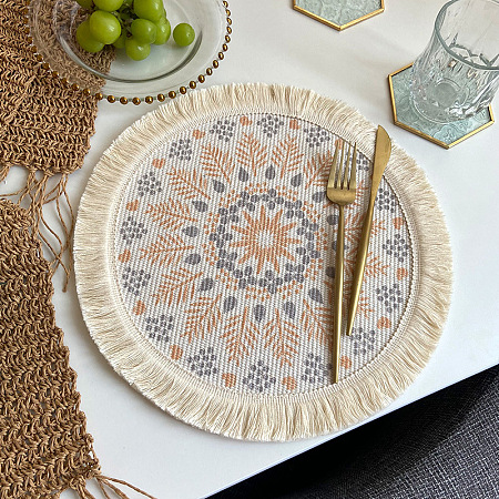 Polyester Braided Washable Placemat BOHO-PW0001-078E-1