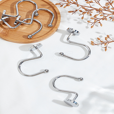 6Pcs Iron Shower Curtain Hook for Bathroom AJEW-LP0006-36A-1