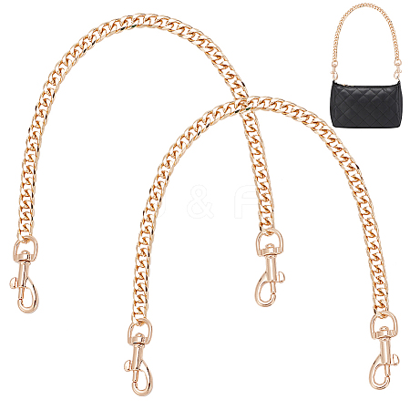   2Pcs Alloy Curb Chain Bag Strap FIND-PH0009-35-1