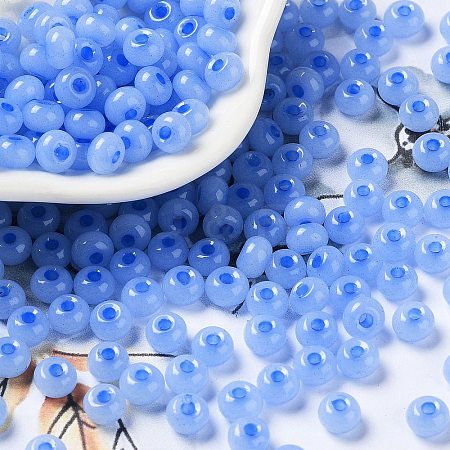 Imitation Jade Glass Seed Beads SEED-Z001-A-A05-1