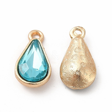Faceted Glass Rhinestone Pendants FIND-G049-01G-03-1