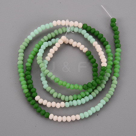 Opaque 7 Colors Frosted Glass Beads Strands FGLA-T002-02A-A02-1