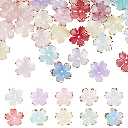 200Pcs 10 Colors Resin Bead Caps FIND-DR0001-40-1