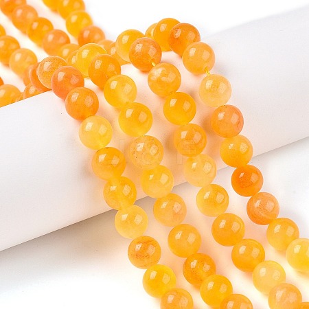 Dyed Natural White Jade Beads Strands G-T138-8mm-210-34-1