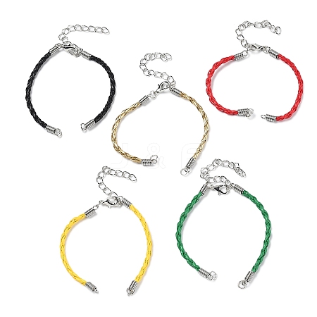 Braided PU Leather Cord Bracelet Making AJEW-JB00032-1