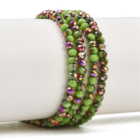 Electroplate Glass Beads Stradns EGLA-H114-02B-08-1