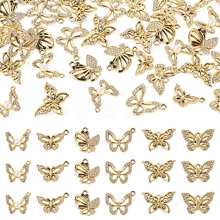 36Pcs 6 Styles UV Plating Alloy Pendants FIND-TA0007-88-1