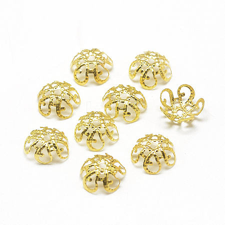 Plated Iron Fancy Bead Caps IFIN-S696-20G-1-1