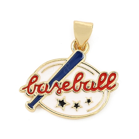 Baseball Alloy Enamel Pendants AL-CBAC8B4-01D-G-1