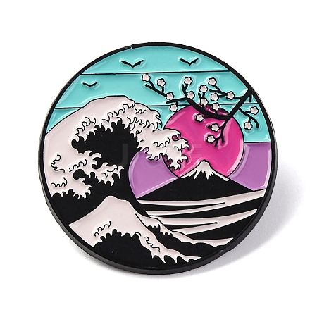 Sea Wave Scenery Theme Enamel Pins JEWB-F033-02D-1