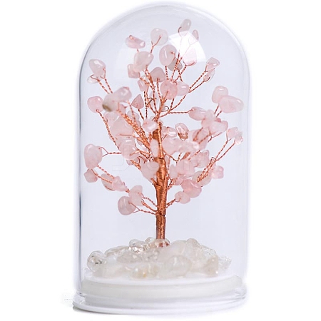 Natural Rose Quartz Tree of Life Decorations PW-WGF3F59-06-1