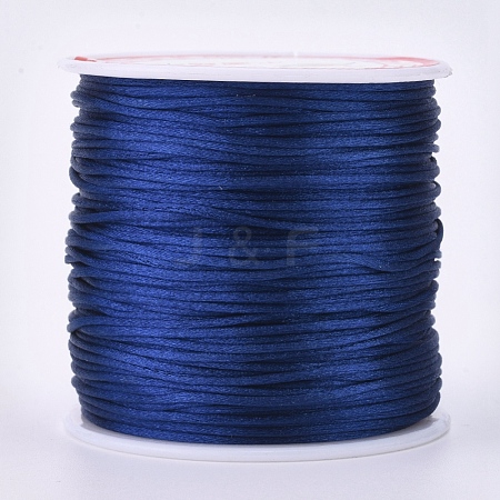 Round Nylon Satin Rattail Cord NWIR-WH0009-15A-10-1