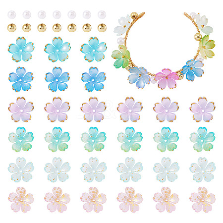 160Pcs 8 Styles Acrylic Bead Caps OACR-TA0004-53A-1