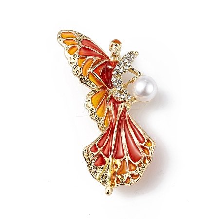 Butterfly Fairy Enamel Pin with Crystal Rhinestone JEWB-P016-02LG-01-1