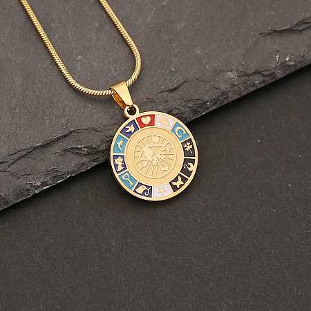 Stainless Steel Enamel Necklace PW23033140332-1