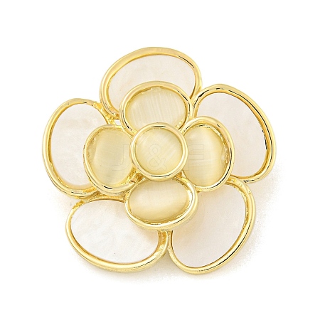 Camellia Flower Shape Alloy Brooch LS-JEWB-U006-15LG-1