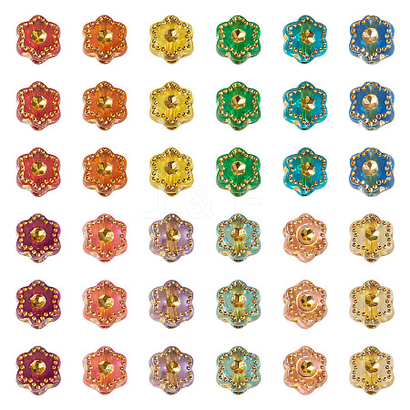 500Pcs Plastic Flower Beads KY-TADJ0001-07A-1