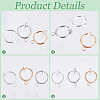 SOFPLATE 30Pcs 3 Colors Brass Clip-on Hoop Earring Findings KK-SP0001-23-6