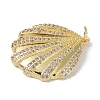 Rack Plating Brass Micro Pave Clear Cubic Zirconia Pendants X-KK-E110-03G-2