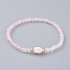 Natural Rose Quartz Beads Stretch Bracelets BJEW-JB04676-01-1
