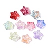 Gradient Color Baking Paint Transparent Glass Beads DGLA-N005-06-1