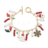 Christmas Alloy Enamel Charm Bracelets LS-BJEW-H634-01A-KCG-2