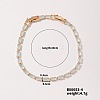 Elegant and Versatile Rectangle Brass Glass Bracelets for European and American Fashion QW9736-4-1