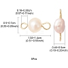 Natural Cultured Freshwater Pearl Connector Charms PALLOY-YW0001-52-3