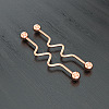 316L Surgical Stainless Steel Wavy Bar Industrial Barbell Cartilage Earrings FS-WG6688D-10-1