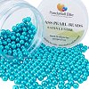   6mm About 400Pcs Glass Pearl Beads Deep Sky Blue Tiny Satin Luster Loose Round Beads in One Box for Jewelry Making HY-PH0001-6mm-073-1