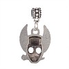 Skull Tibetan Style Alloy European Dangle Charms PALLOY-I116-35AS-2