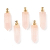 Faceted Natural Rose Quartz Pointed Pendants G-H252-F06-1