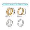 Unicraftale 16Pcs 4 Styles 201 Stainless Steel Grooved Line Finger Ring for Women RJEW-UN0002-48-3