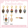 12Pcs 6 Style Alloy Enamel Pendant Locking Stitch Markers HJEW-ME00006-2