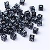 Craft Acrylic Horizontal Hole Letter Beads SACR-S201-12-1