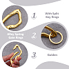 2Pcs Alloy Spring Gate Rings FIND-UN0010-11G-4
