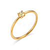 Flat Round 304 Stainless Steel Micro Pave Cubic Zirconia Finger Rings FS-WG2DA17-39-1