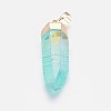 Faceted Dyed Natural Quartz Pointed Pendants G-F569-06-3