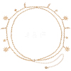 Alloy Moon Sun Star Double Layer Tassel Waist Chains AJEW-GF0013-25G-7