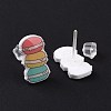 Colorful Acrylic Imitation Food Stud Earrings with Platic Pins for Women EJEW-F293-02A-2