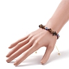 Natural Tiger Eye Chips & Resin Evil Eye Braided Bead Bracelet BJEW-JB08495-02-3