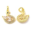 Rack Plating Brass Micro Pave Cubic Zirconia Pendants LS-KK-D036-18G-1
