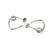 304 Stainless Steel knot Stud Earrings for Women EJEW-M020-08P-2